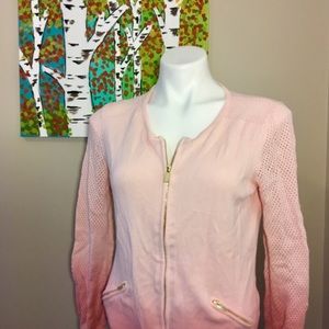 Venus pink ombré zip up sweater